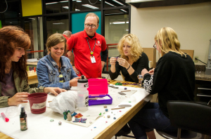 Students create crafts with Wheelhouse Studios in the Memorial Union.