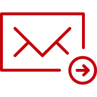 An icon of a letter with an outgoing arrow.