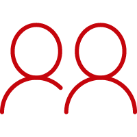 An of two people close together in a meeting.