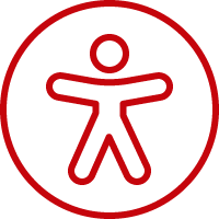 An icon of a person inside a circle, the universal sign for accessibility.