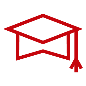 An icon of a student graduation cap.