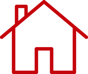 A cartoon icon of a house.